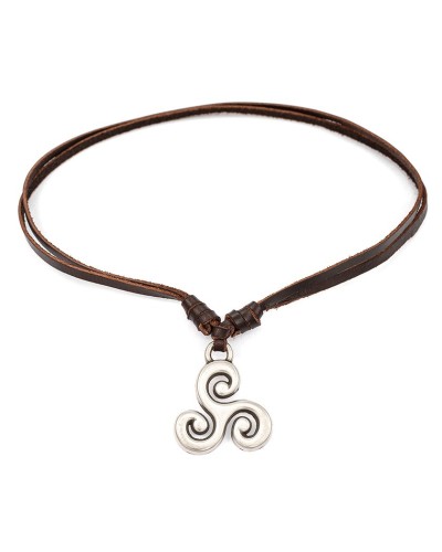 Liming X es un collar de cuero regulable con nudo corredizo