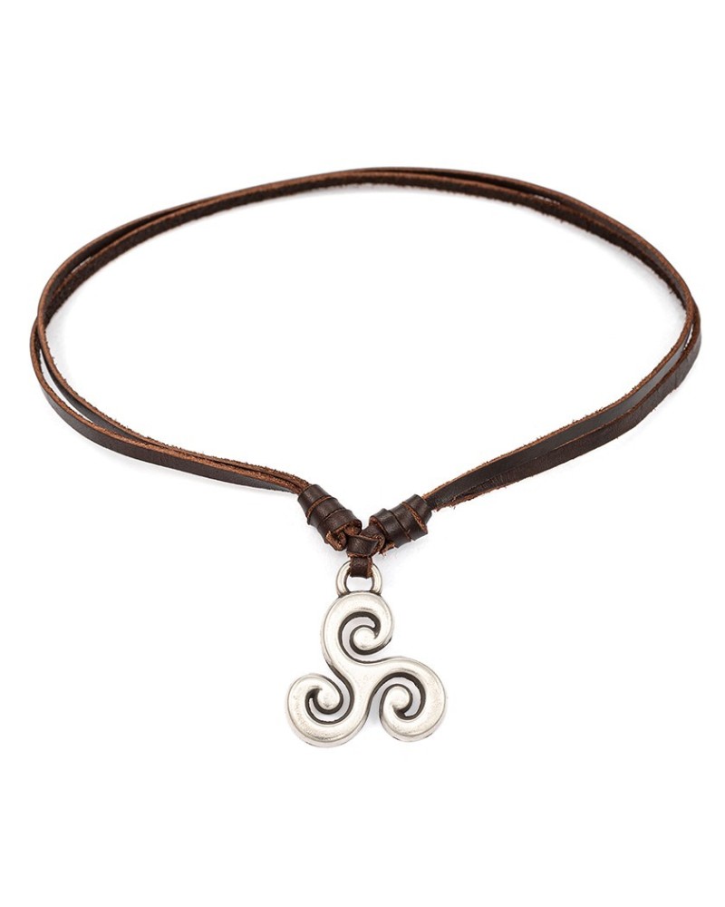 Liming X es un collar de cuero regulable con nudo corredizo