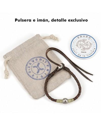Pulsera Piscis de Cuero Artesanal | Colección Zodiaco | Xauen