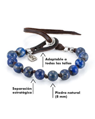 Pulsera de Lapislázuli y Cuero | Rumi II | Xauen Original