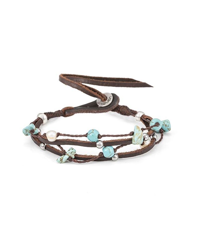 Pulsera Zhenzhu I: Cuero y Perlas Naturales | Xauen Original