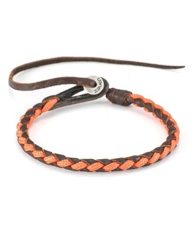 Orion IV es una pulsera de cuero forrada de paracord y cierre con ojal