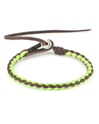 Orion IV es una pulsera de cuero forrada de paracord y cierre con ojal