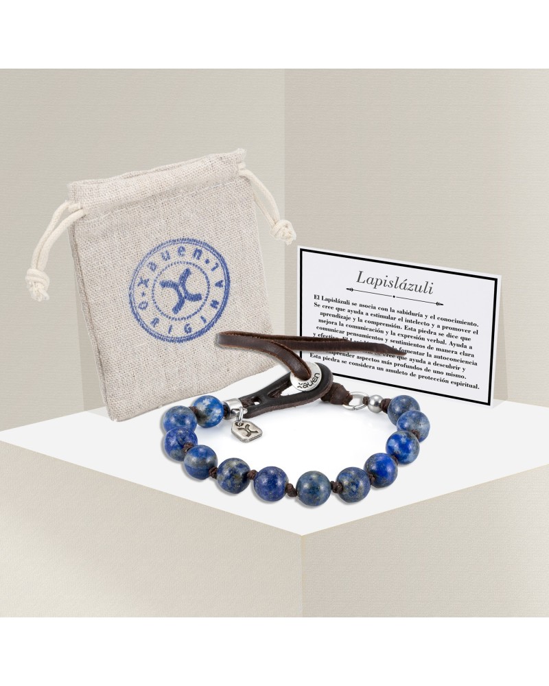 Pulsera de Lapislázuli y Cuero | Rumi II | Xauen Original